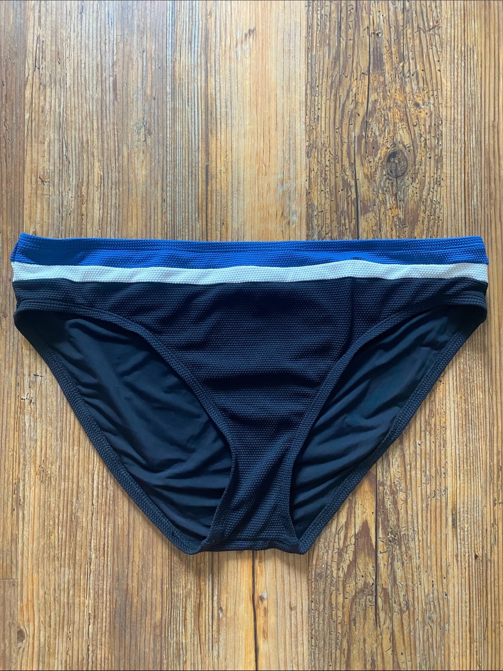Tommy Bahama Black Swim Bottom with Bright Blue Trim